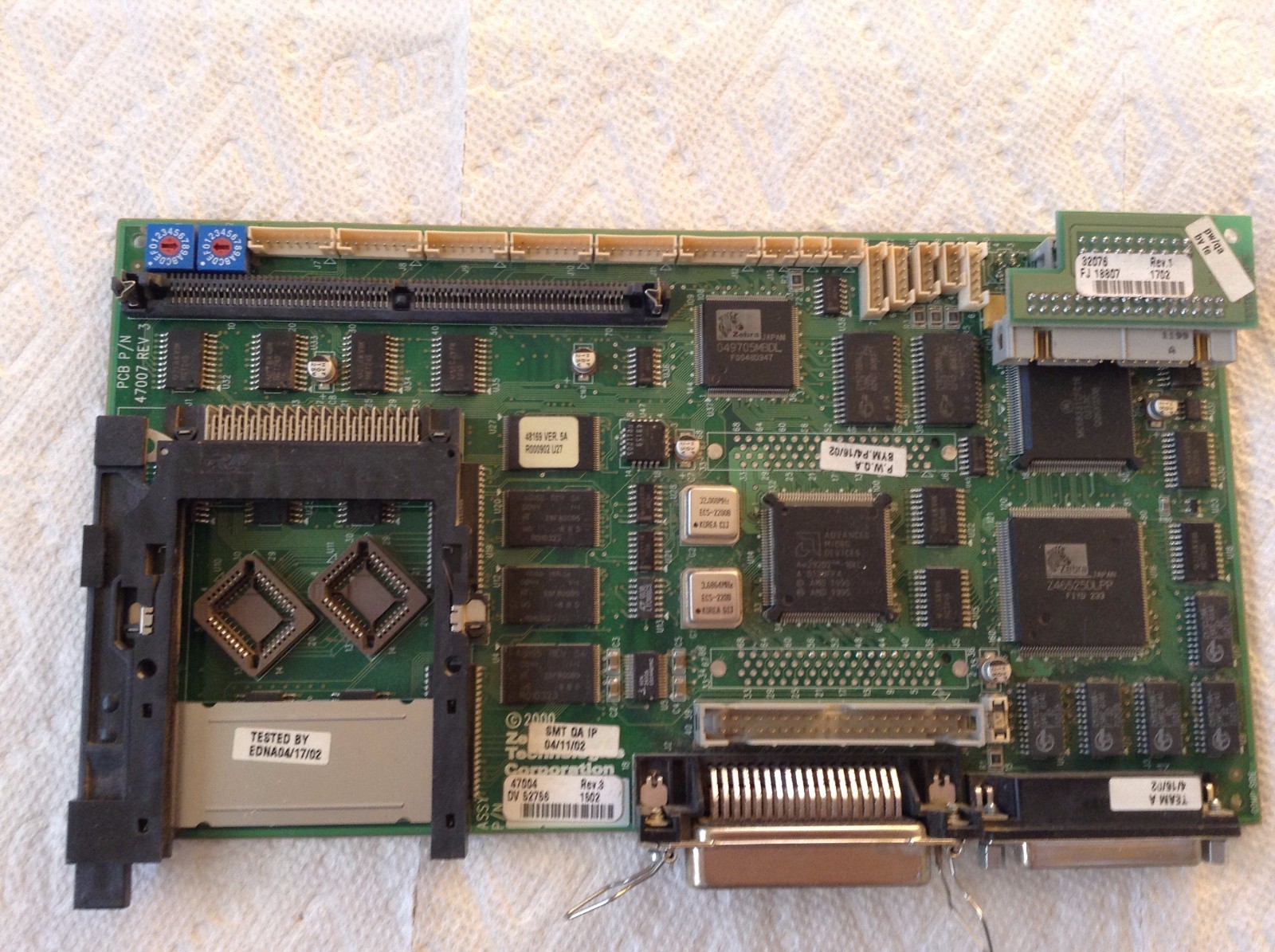 Zebra 47004 Rev 3 Board 47007 Rev 3