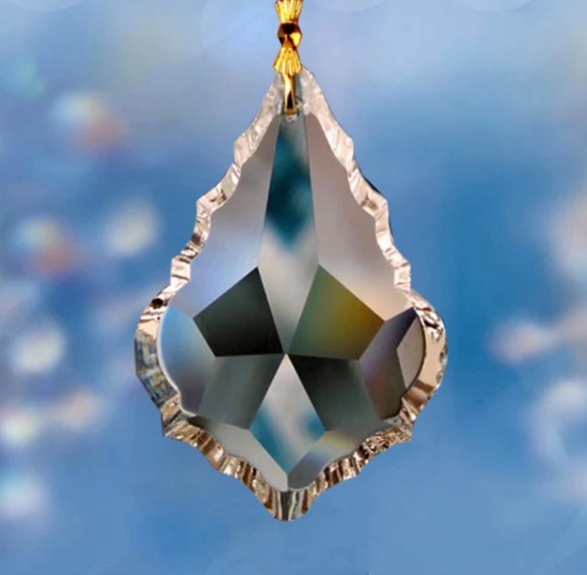 6-GLASS-CRYSTALS-63mm(2 1/2”)French Cut Glass/4 1/4” Overall/magnets sold Separt