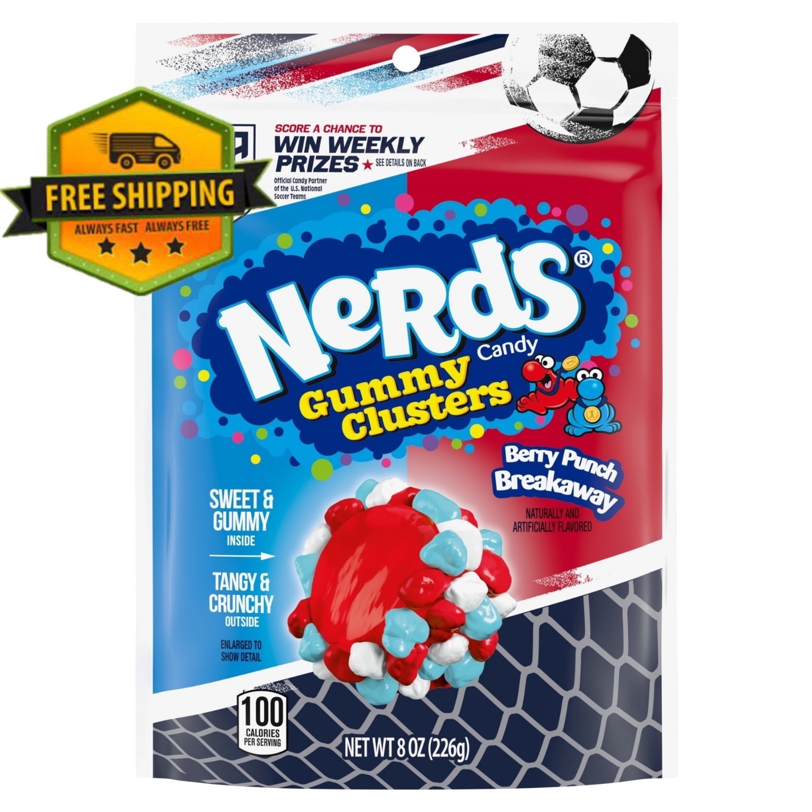 NERDS Berry Punch Breakaway Gummy Clusters – 8 oz Summer Candy