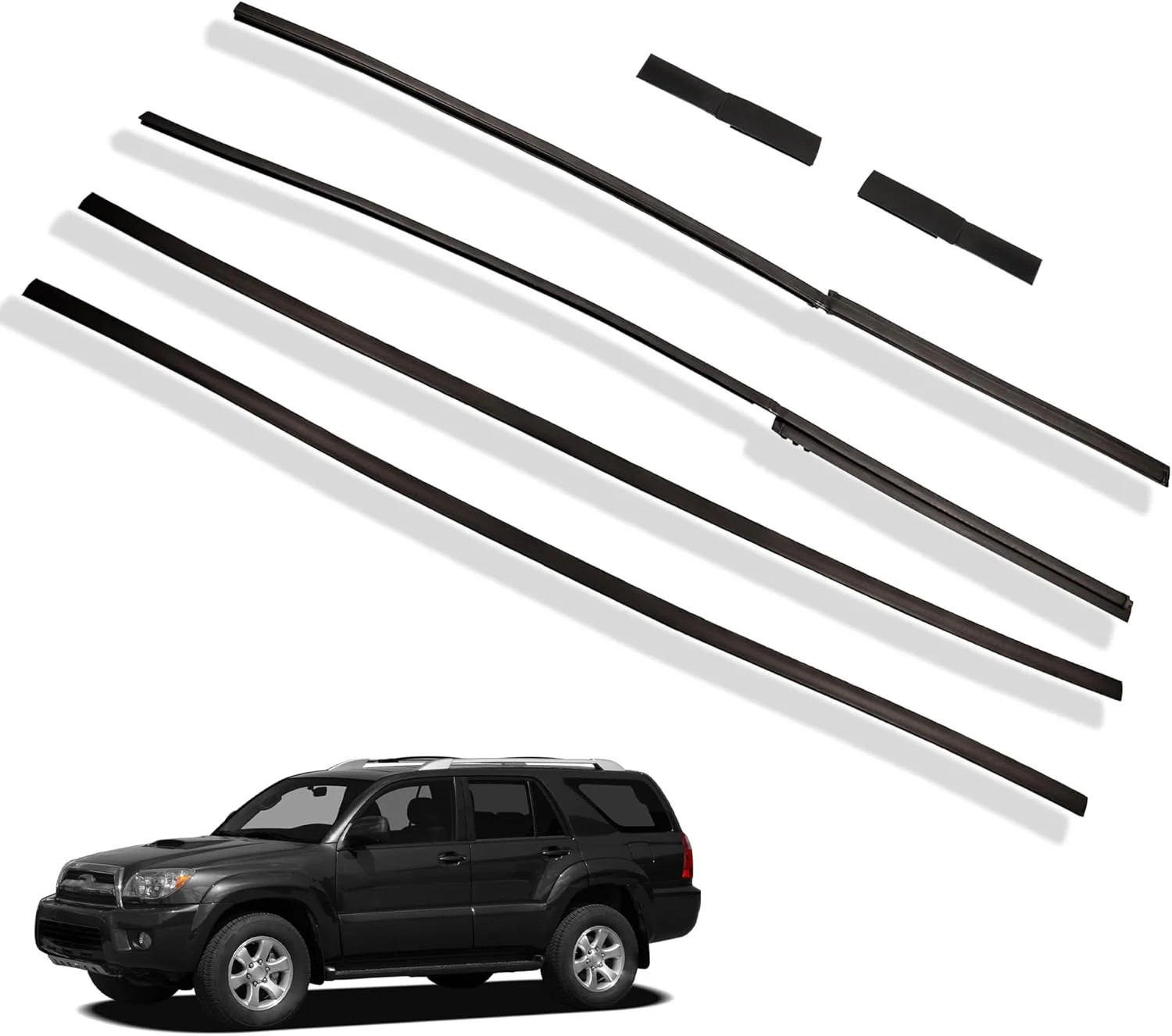 6Pcs Roof Drip Molding Weatherstrip Trim Compatible with 2003-2009 Toyota 4Runne