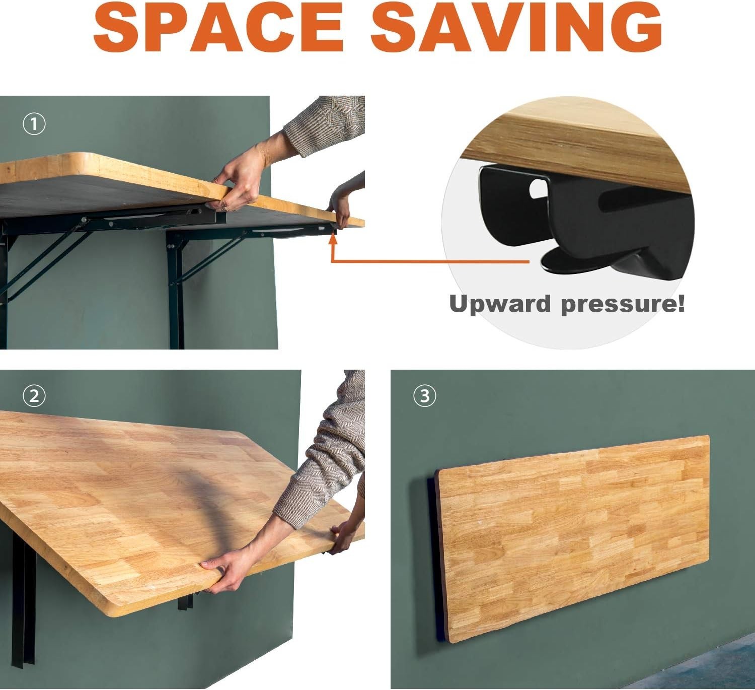 Heavy-Duty Folding Workbench 47.24 x 19.68 Inch - Wall-Mounted Utility Solution