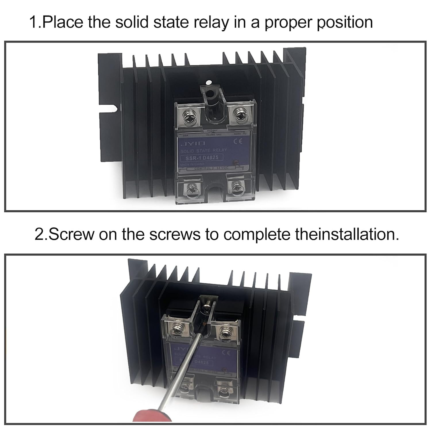 Aluminum Heat Sink SSR Dissipation for Single Phase Solid State Relay 10A-100A,