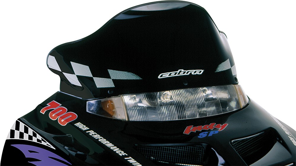 PowerMadd Cobra Gen 2 Windshield 11220 Black w/ White Checker Snowmobile