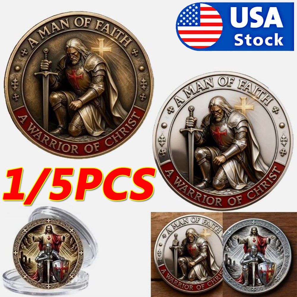 A Man of Faith-A Warrior of Christ Commemorative Coin,Jesus Challenge Coins US