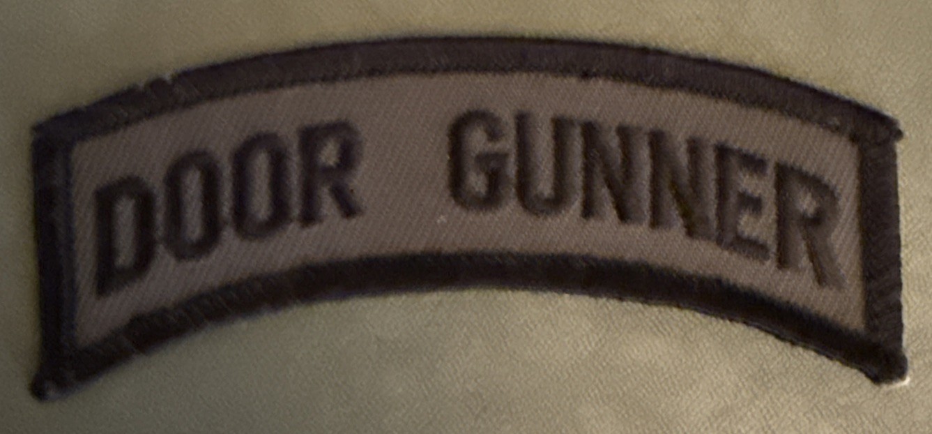 Vietnam Door Gunner Subdued Tab Patch Military Uniform Arc Vintage (3-1/2"x1")