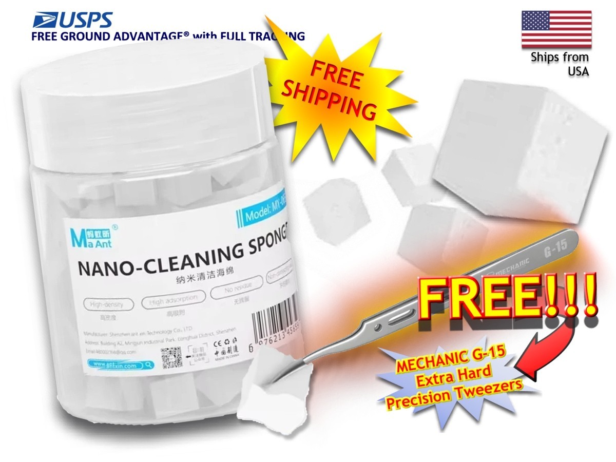 MaAnt MY-065 High Density Nano Cleaning Sponges w/High-hard Tweezers - FREE SHIP
