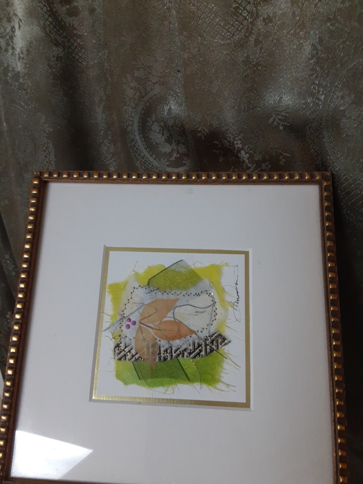 Original Signed Abstract Collage Mixed Media Framed Art Wabi-sabi Assemblage