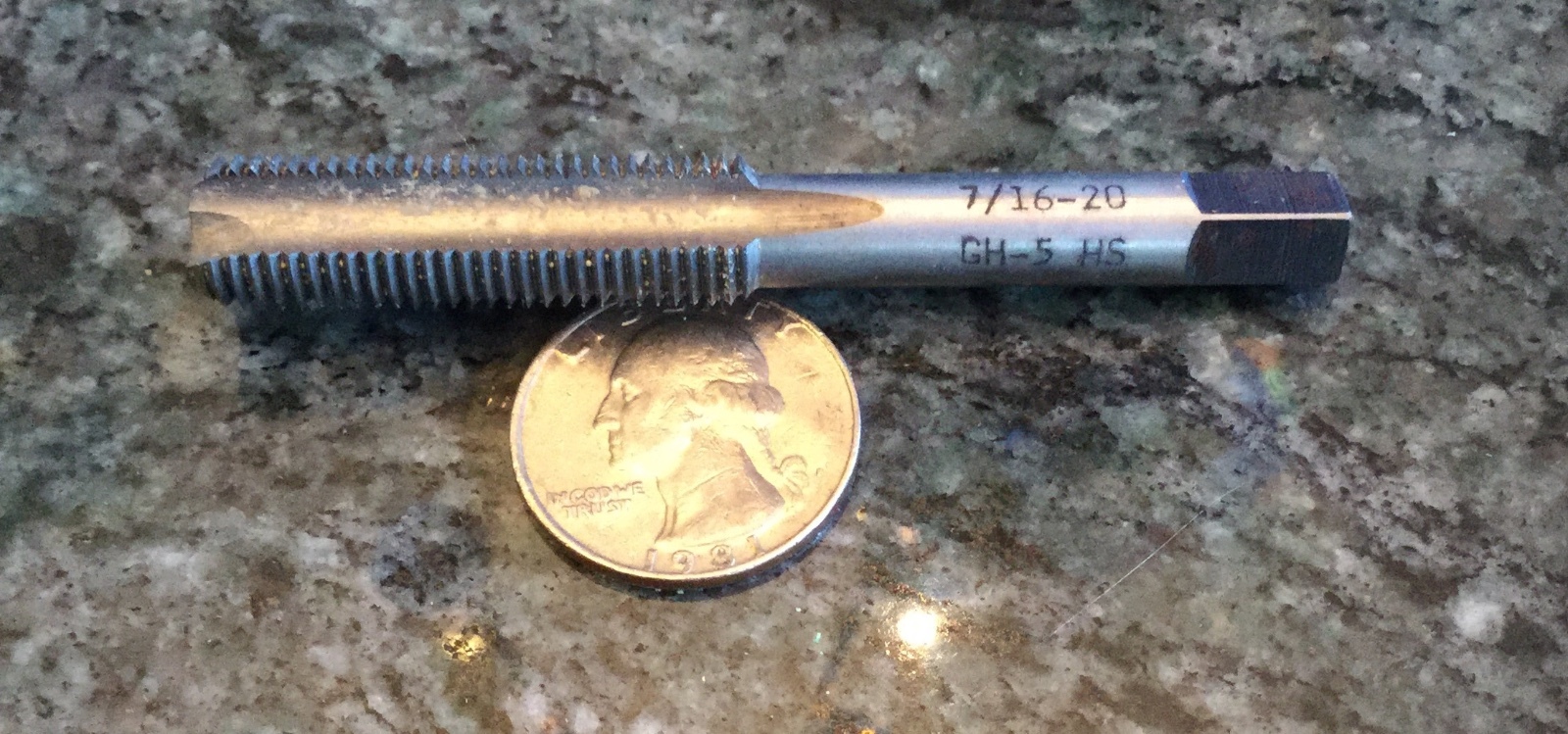 widell USA machine shop thread threading tap 7/16-20 7/16 20 3 flute semi bottom