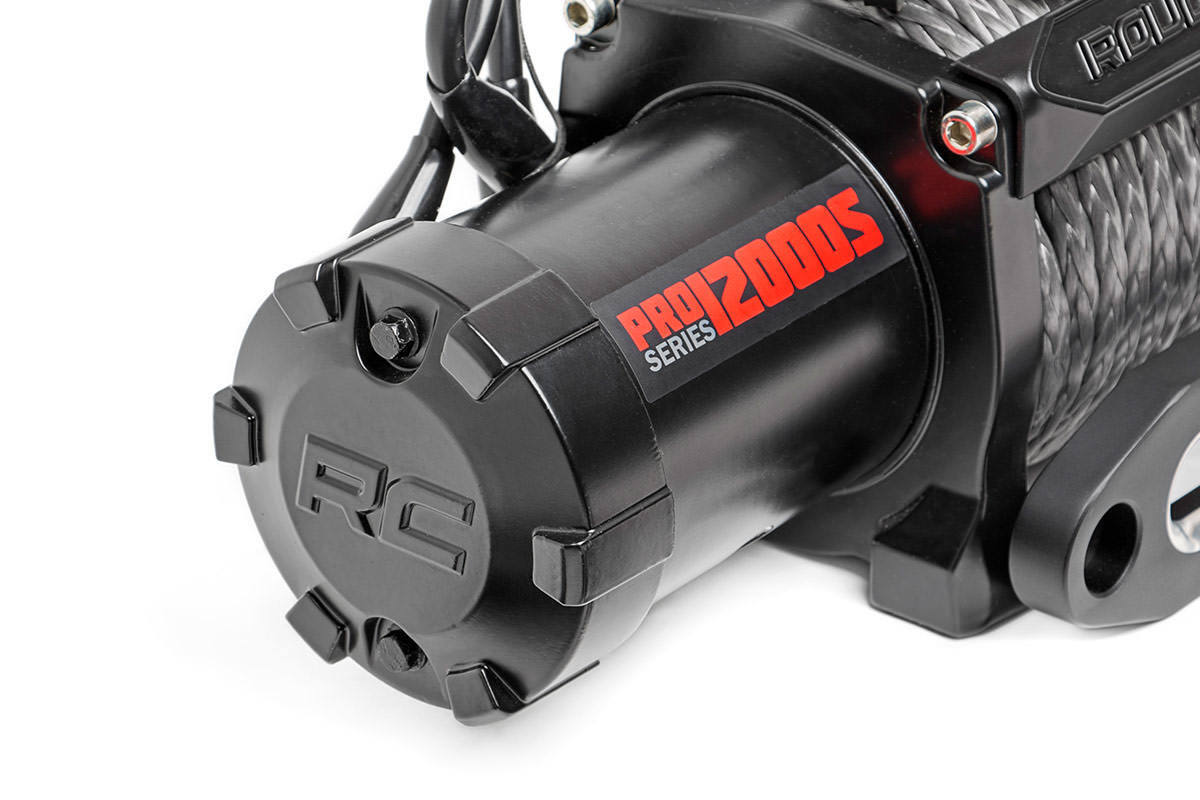Rough Country 12000lb Pro Series Electric Winch | Synthetic Rope PRO12000S