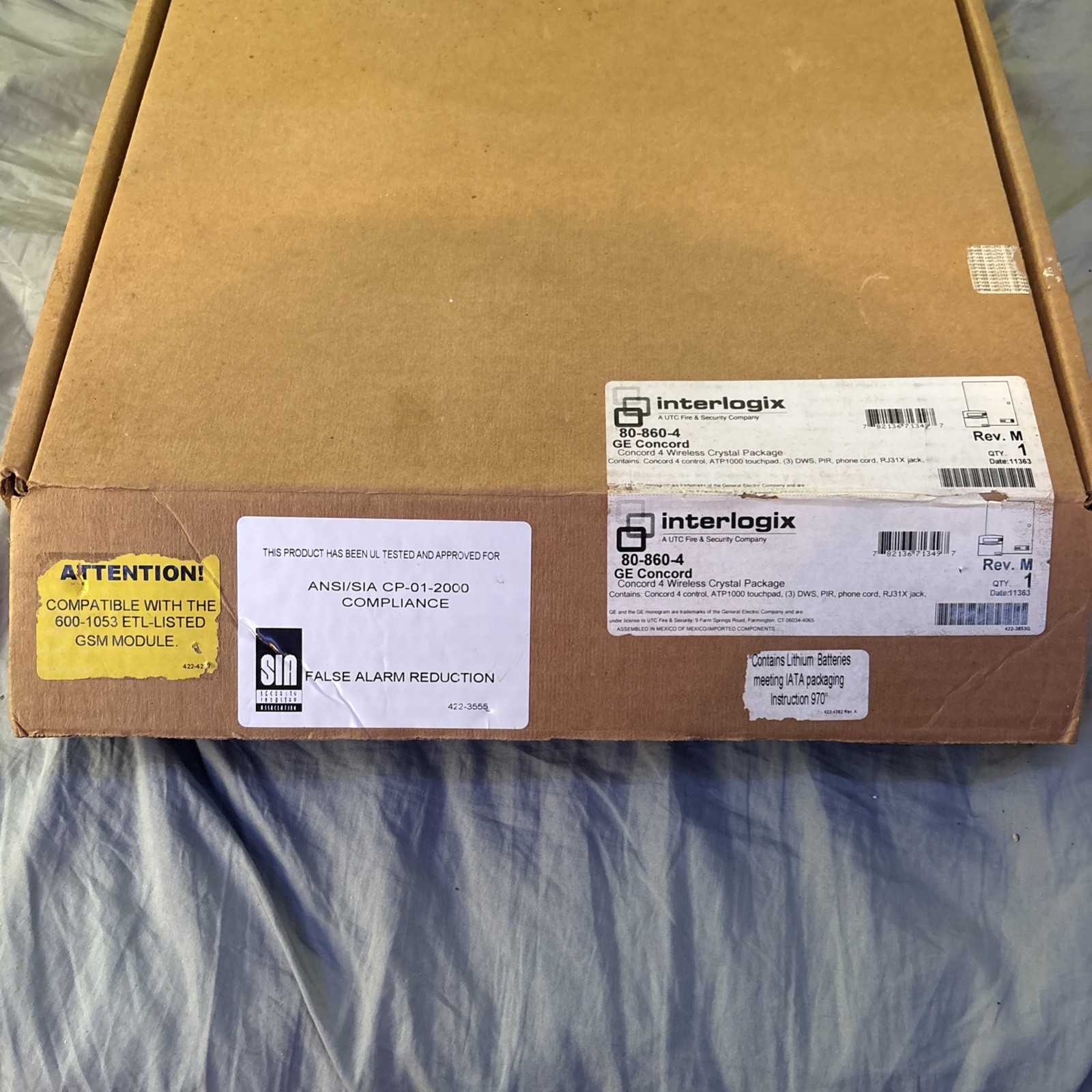 GE Concord 4 Security Panel 80-860-4 Wireless Crystal Package Missing Touchpad