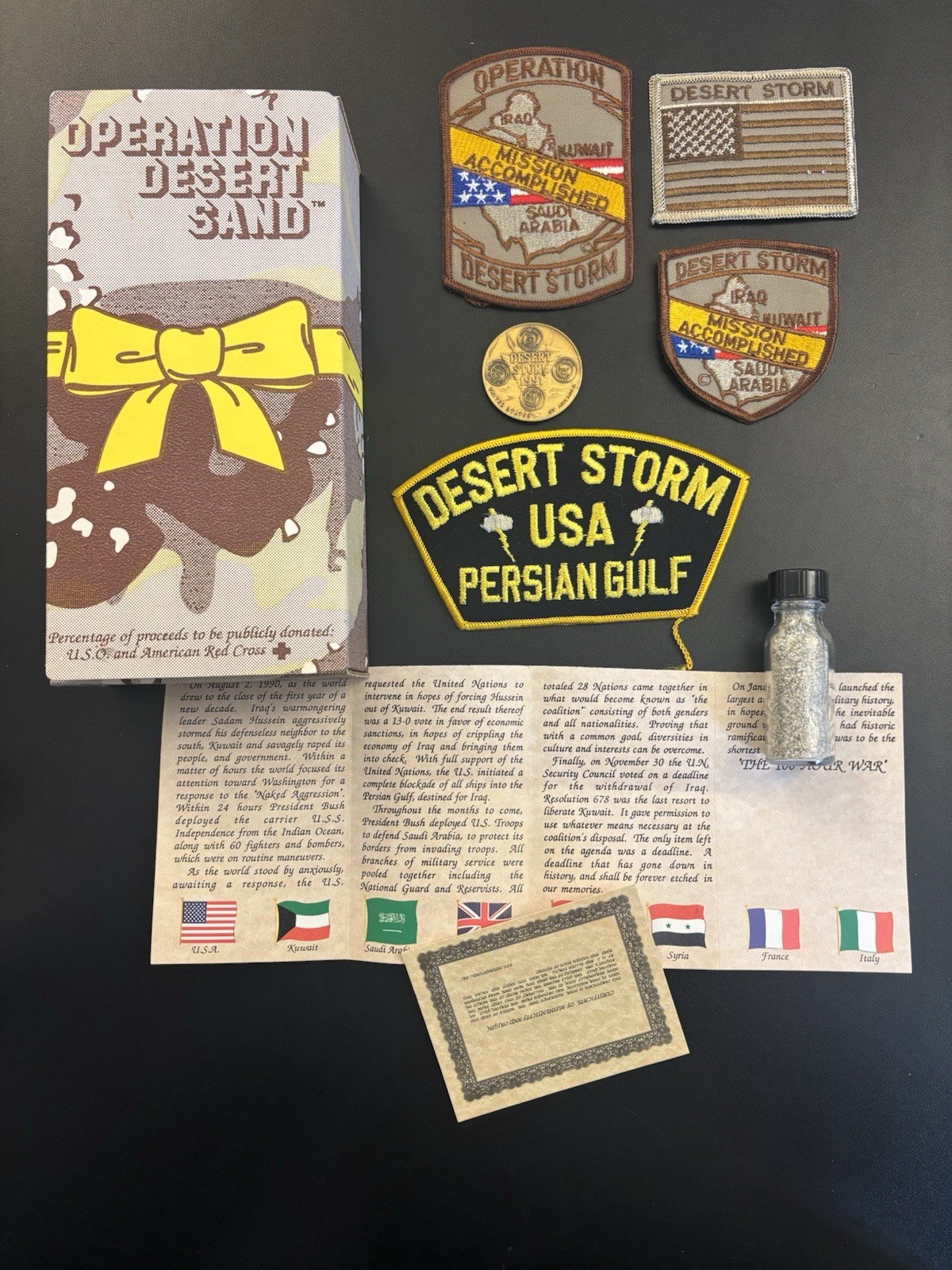 OPERATION DESERT STORM-GULF WAR-IRAQ-MIDDLE EAST PATCH Sand In Vial Lot NEW
