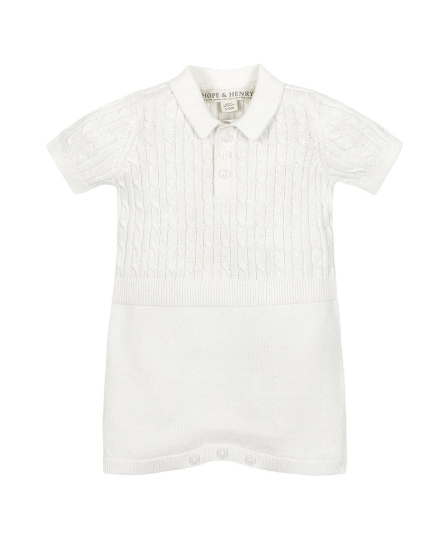 Hope & Henry Shortie Cable Polo Sweater Rom  3-6 Months