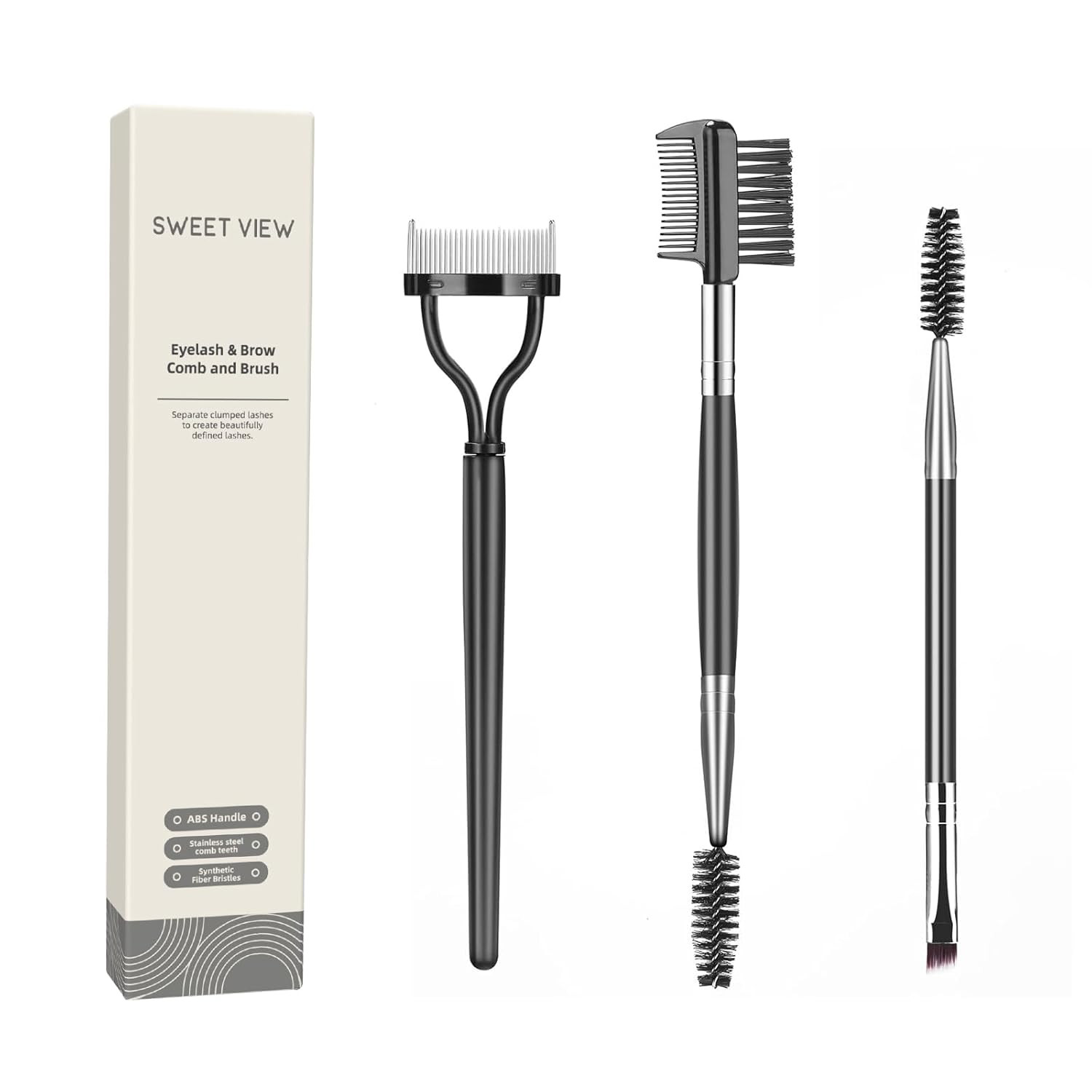 Eyebrow Brush Eyelash Separator Brow Comb & Lash Spoolie Professional Eye Makeup