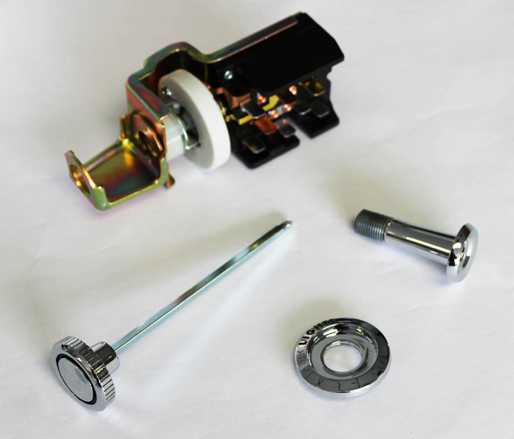 NEW! 1967 - 1968 Mustang Headlight Switch Knob Retainer Bezel Kit Set of 4 Pc