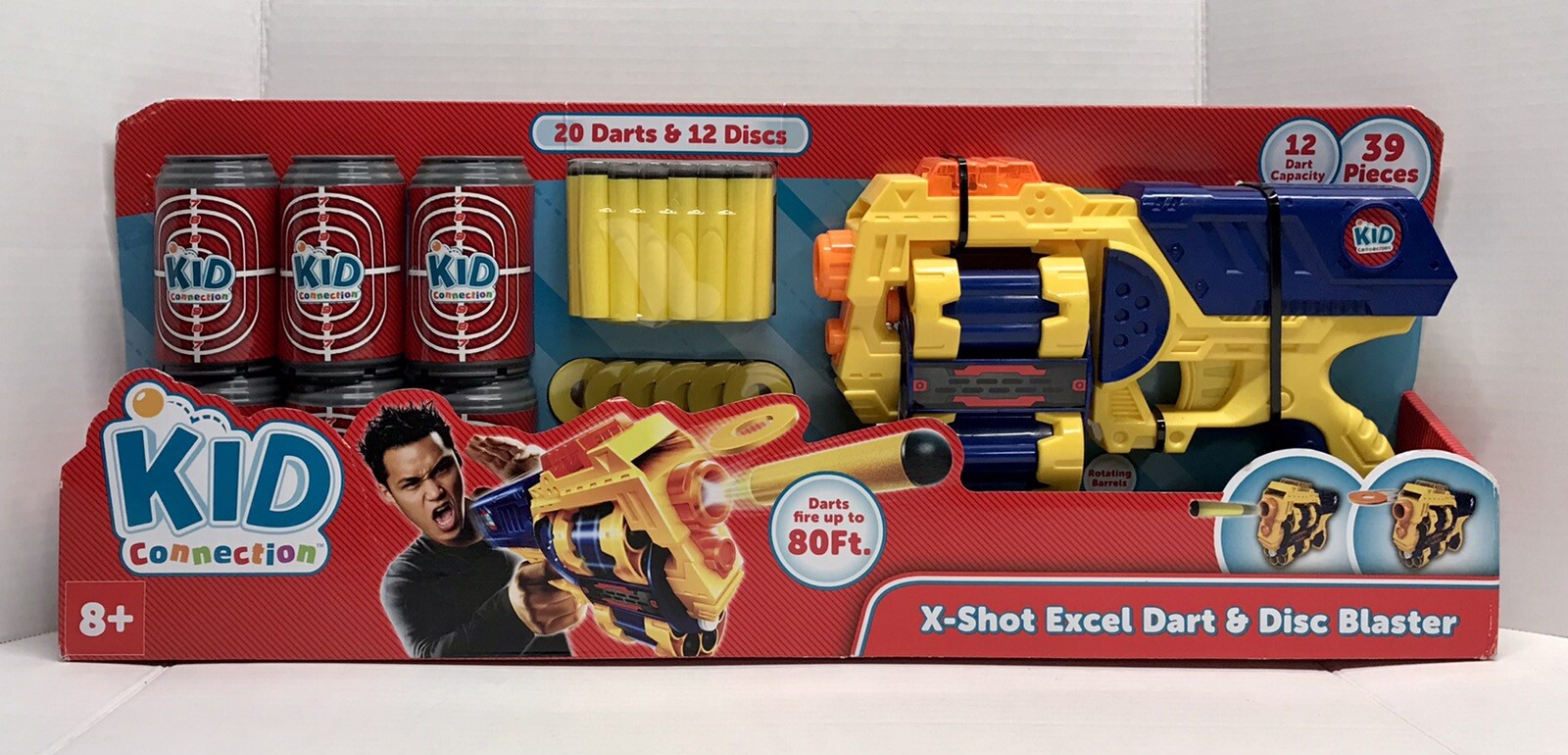 Kid Connection X-Shot Excel Dart & Disc Blaster, Darts Fire Up To 80 Ft. Ages 8+