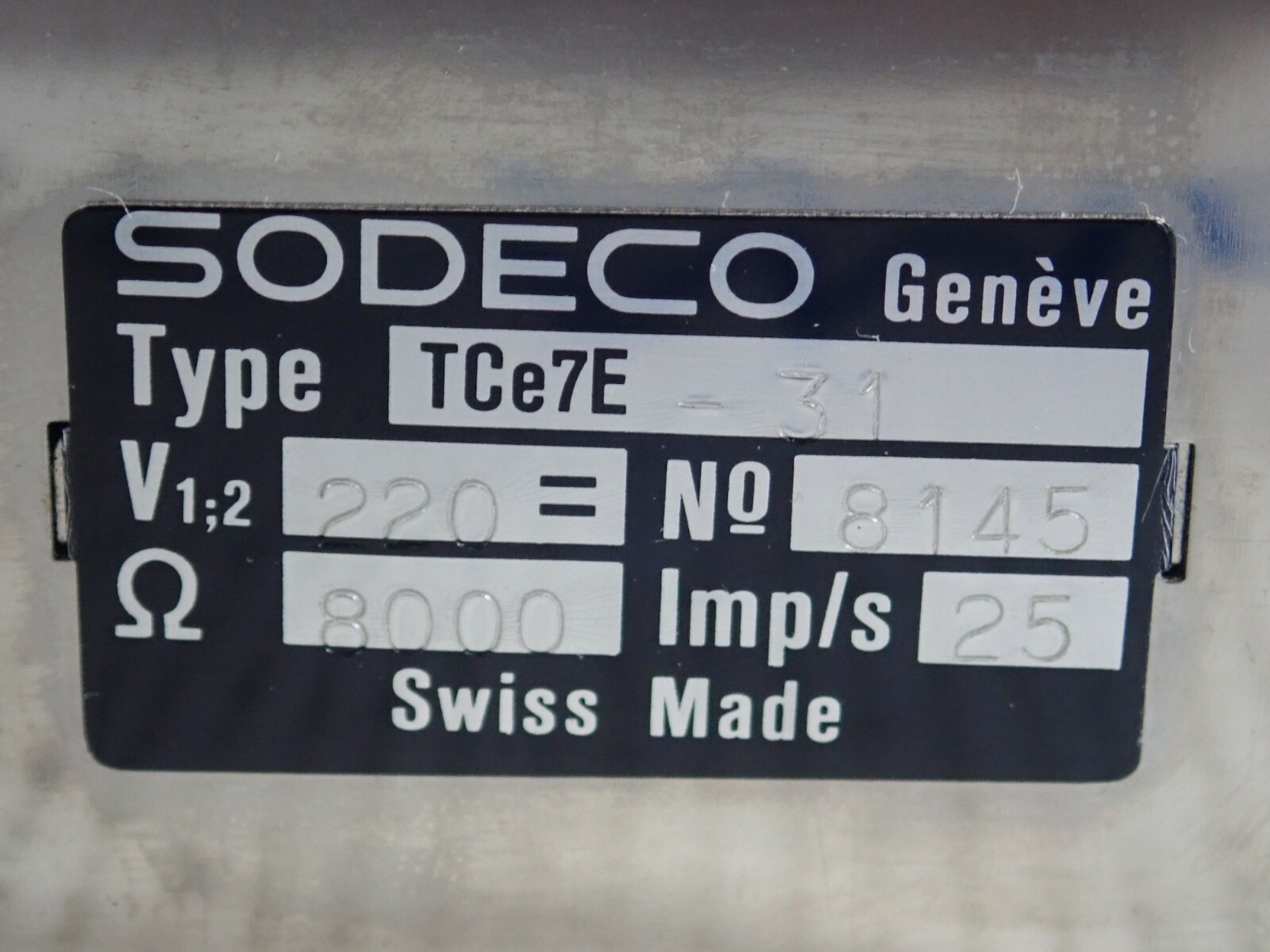 SODECO GENEVE TYPE:TCe7E-31 IMPULSE COUNTER