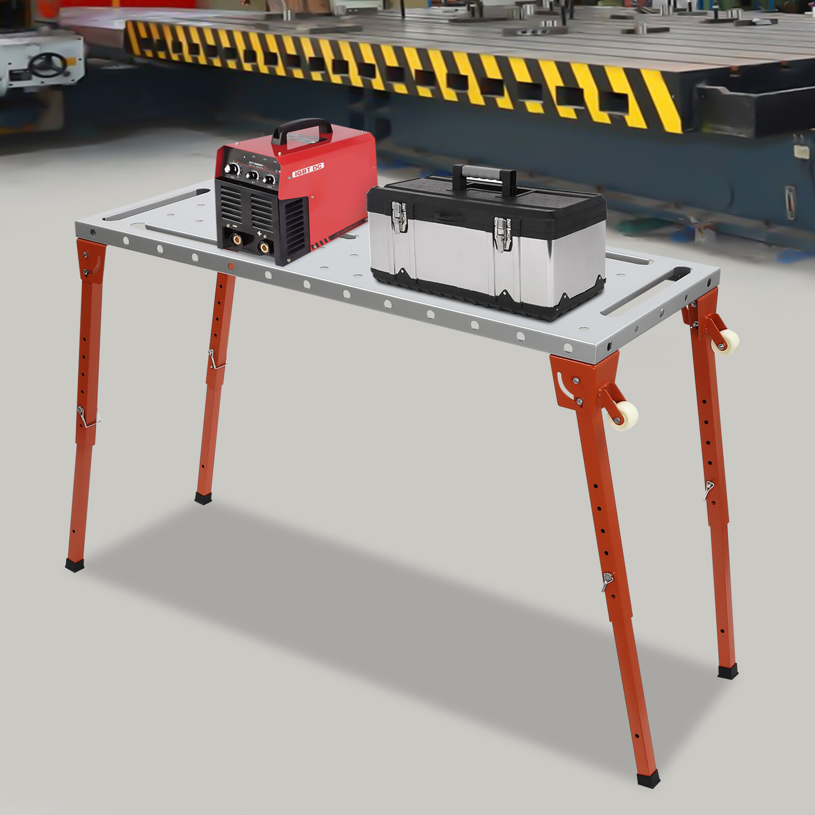 Steel Portable Welding Table Welding Workbench Table Folding Work Bench Silver