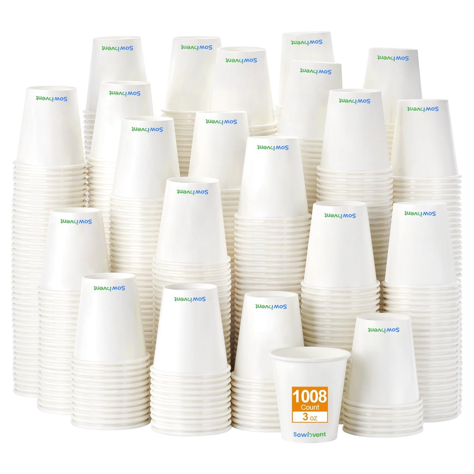 3 oz 1008 Count Small Disposable Paper Cups, Mini Sample White Espresso Cups,...