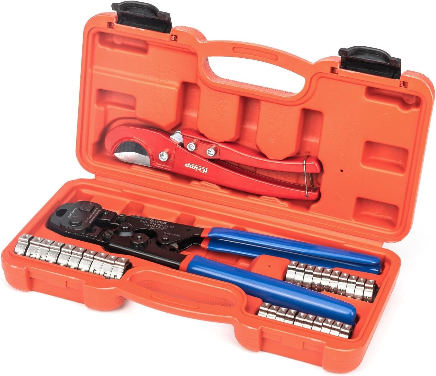 PEX Clamp Tool Kit PEX Ring Crimping & Removal 33pc for 3/8 1/2 3/4 1 inch...