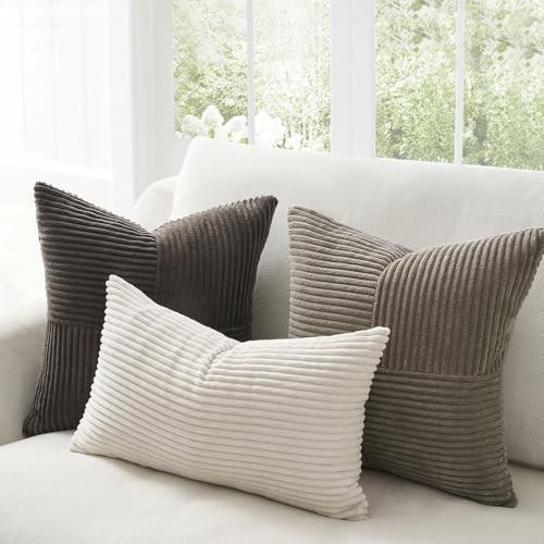 Decorative Neutral Gray Throw Pillow Covers 18" x 18" (Pack of 4) Neutral Grey
