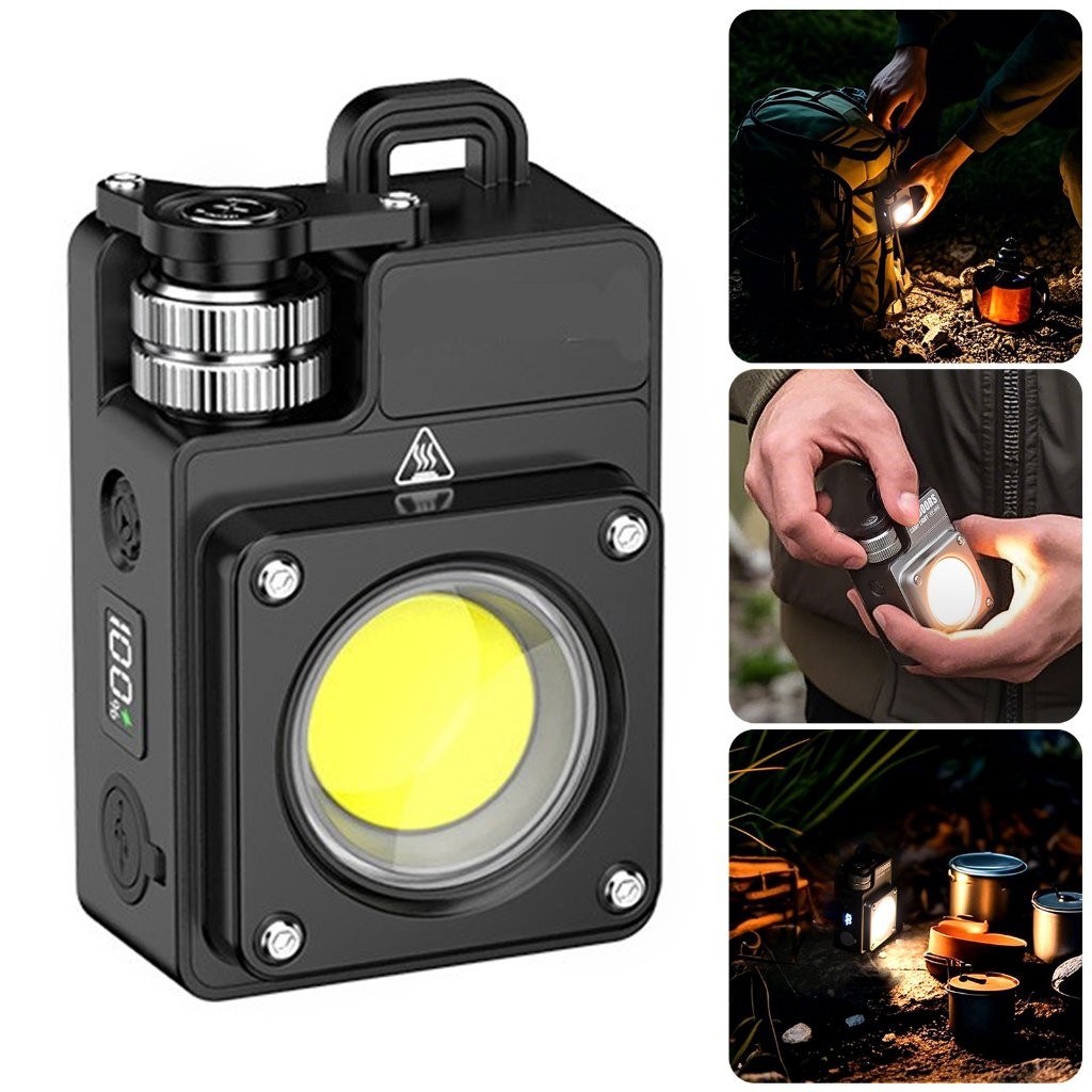 Portable LED Camping Light Rechargeable Magnetic Keychain Flashlight 3500LM
