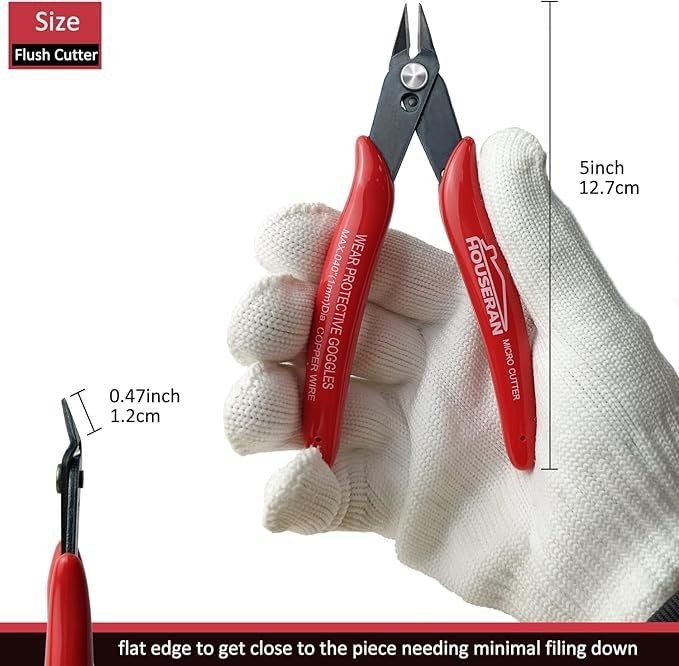HOUSERAN 170 Wire Cutters | 5 Inch Micro Flush Cutters | 2 Pack