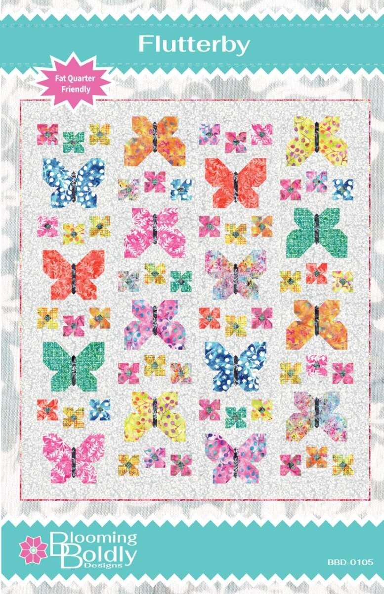 Flutterby Quilt Pattern by Blooming Boldly Designs Printed Hard Copy Butterfly