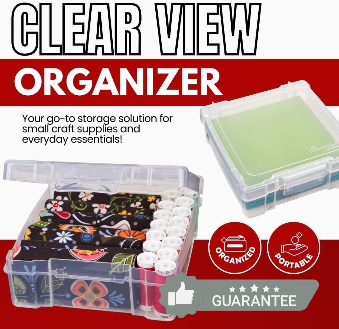 6953AB ClearView 6" x 6" Box Art & Craft Organizer, [1] Plastic Storage Case,...