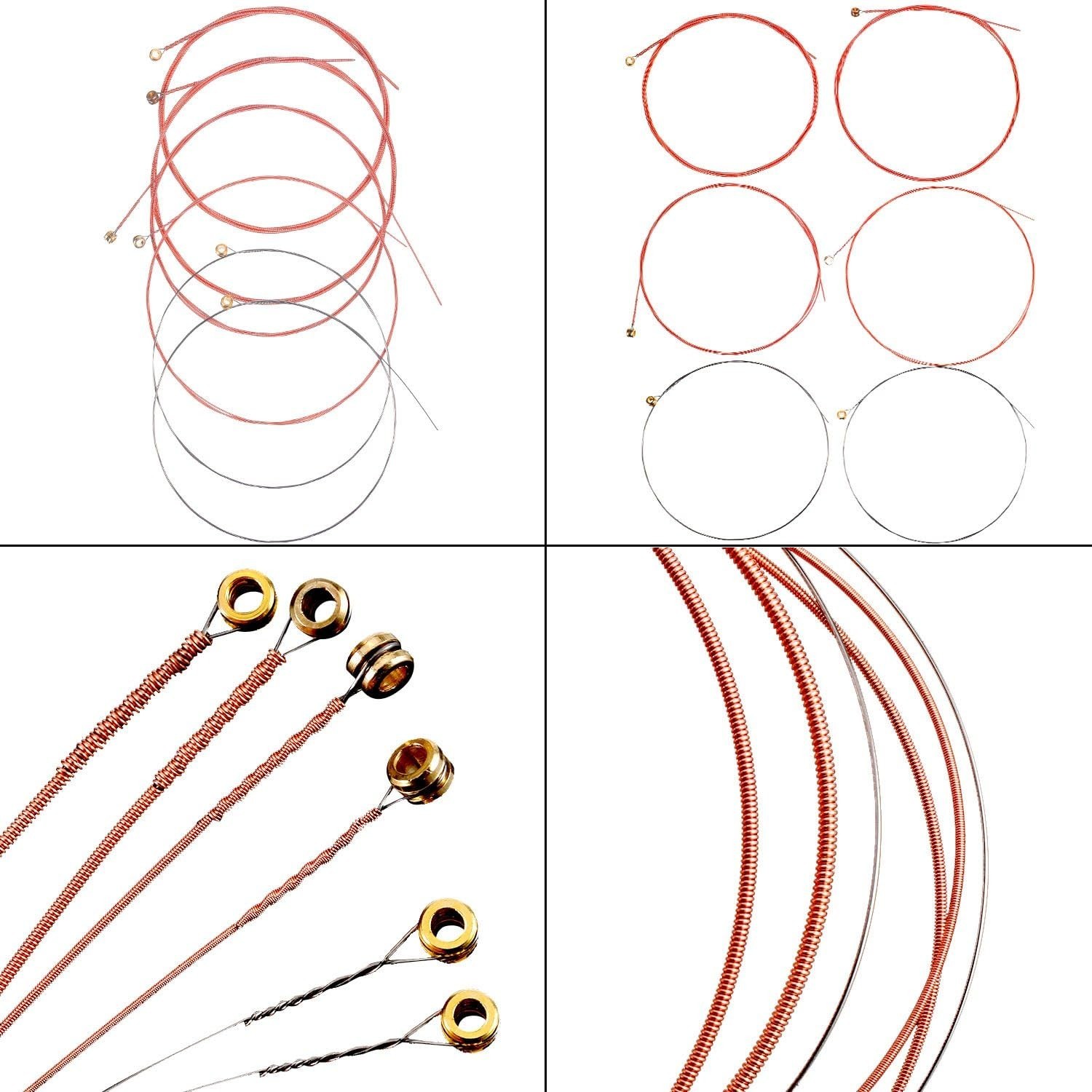 Stylish and Functional Acoustic Guitar Strings - Multicolor and Yellow Sets