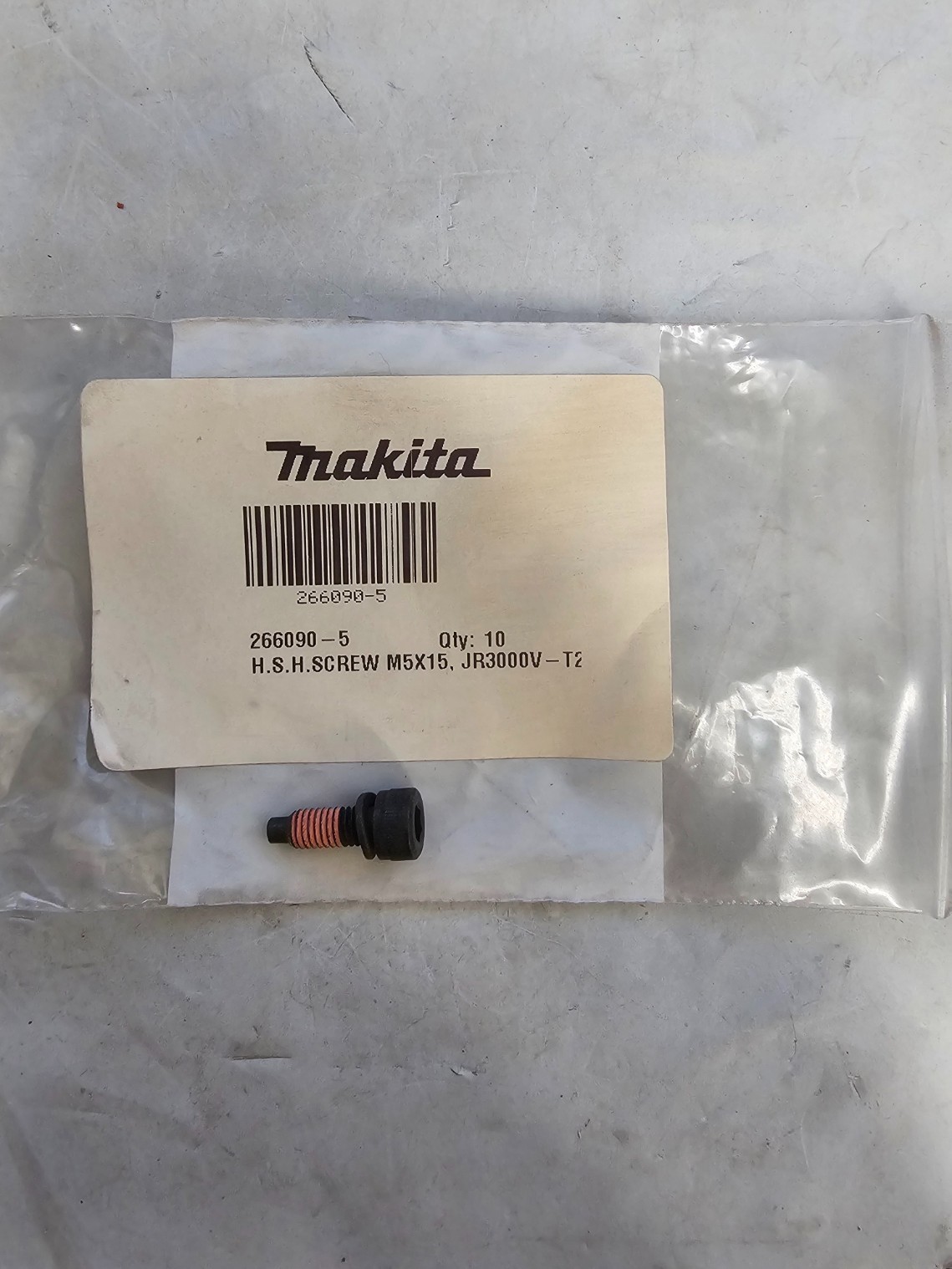 GENUINE OEM MAKITA H.S.H.SCREW M5X15, JR3000V‑T2 266090-5