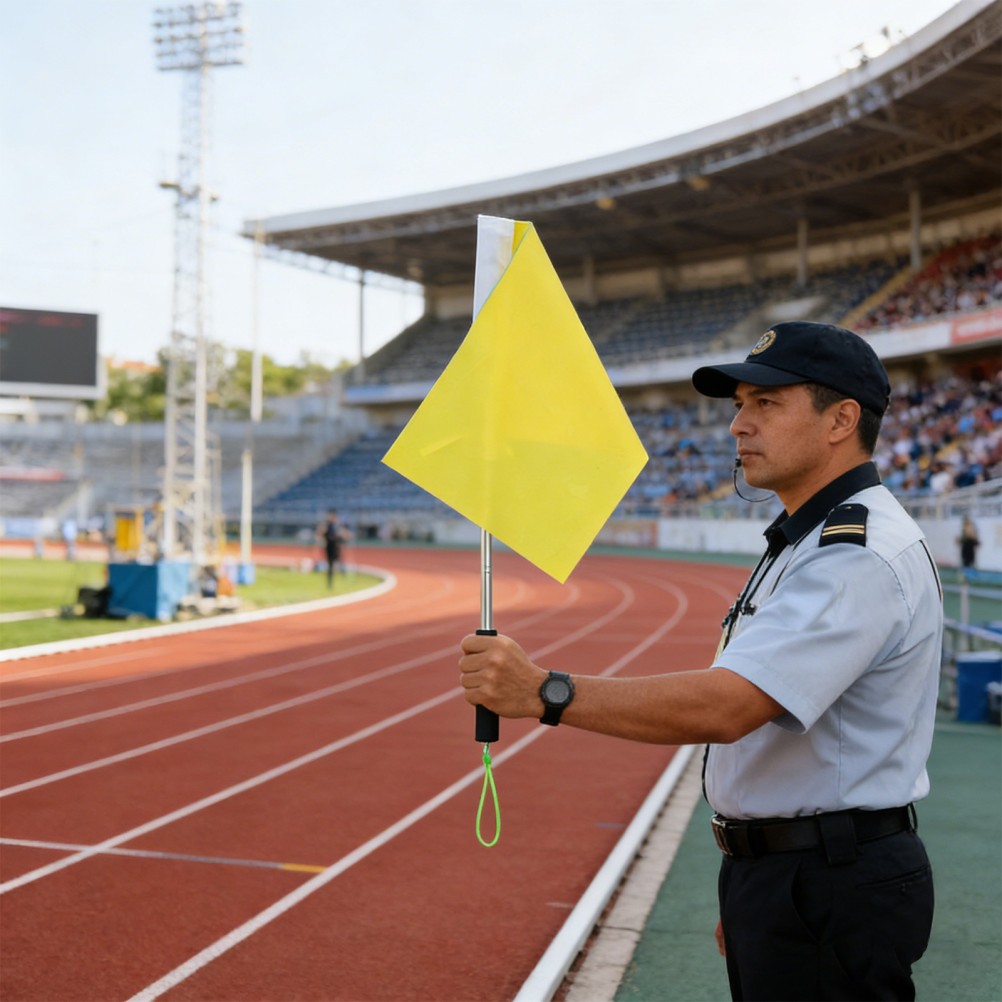 Soccer Referee Flags: Penalty Signal Flags with Comfortable Sponge Handle &