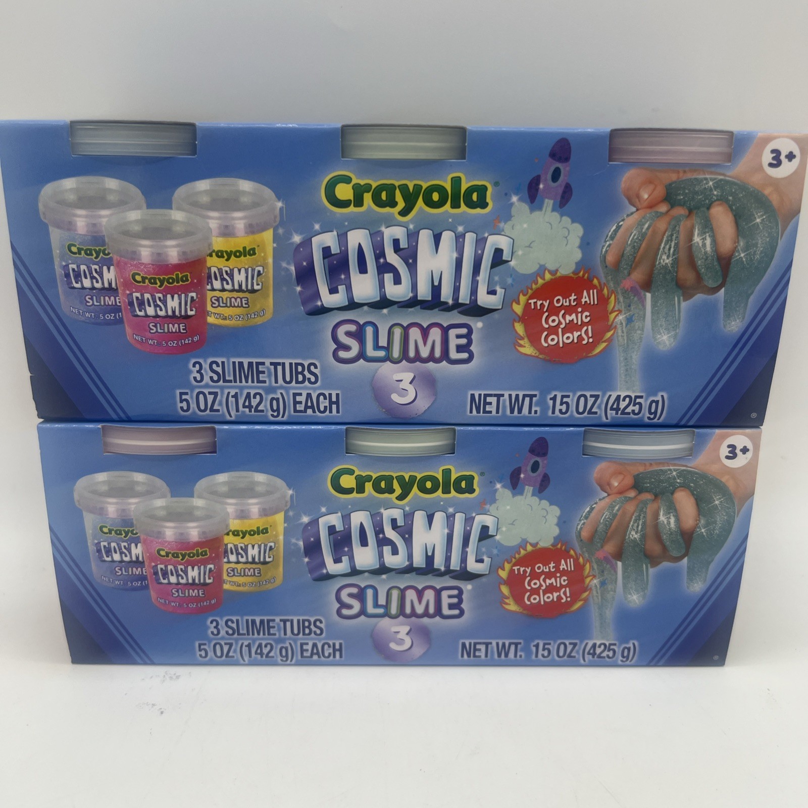 New 2025 Crayola Cosmic Shimmer Slime 2 Boxes, 3 Tubs Each Age3+ FreeS&H
