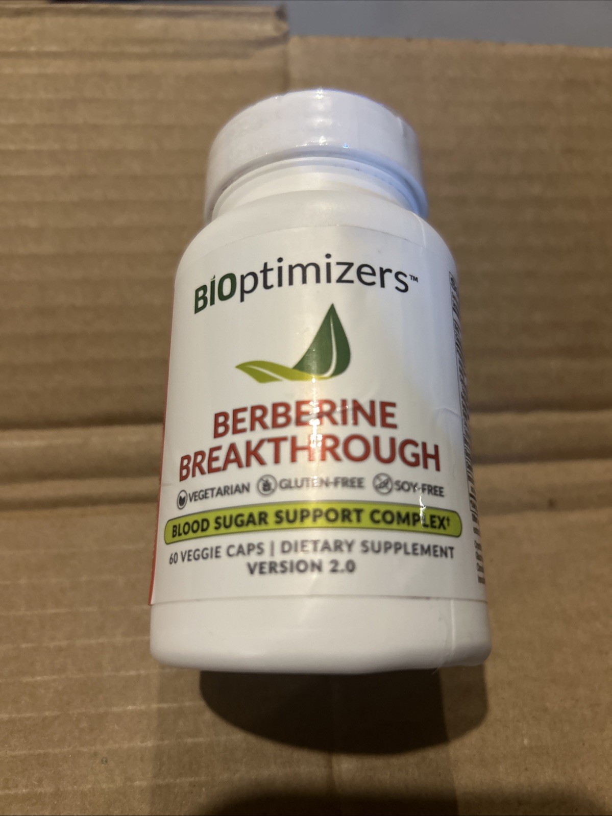 BiOptimizers Berberine Breakthrough 60 Veggie Caps. Version 2.0.  08/2027 Exp.