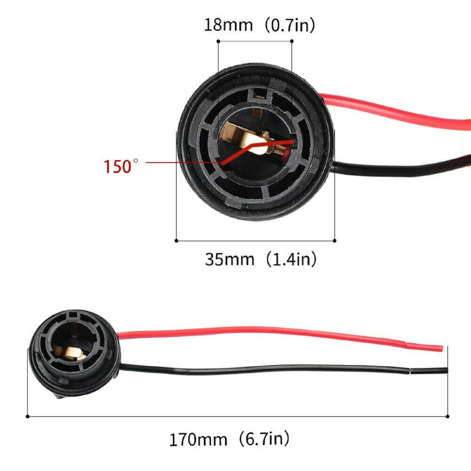 Universal Pigtail Wire Female Socket 1156 S Two Harness Back Up Reverse Replace