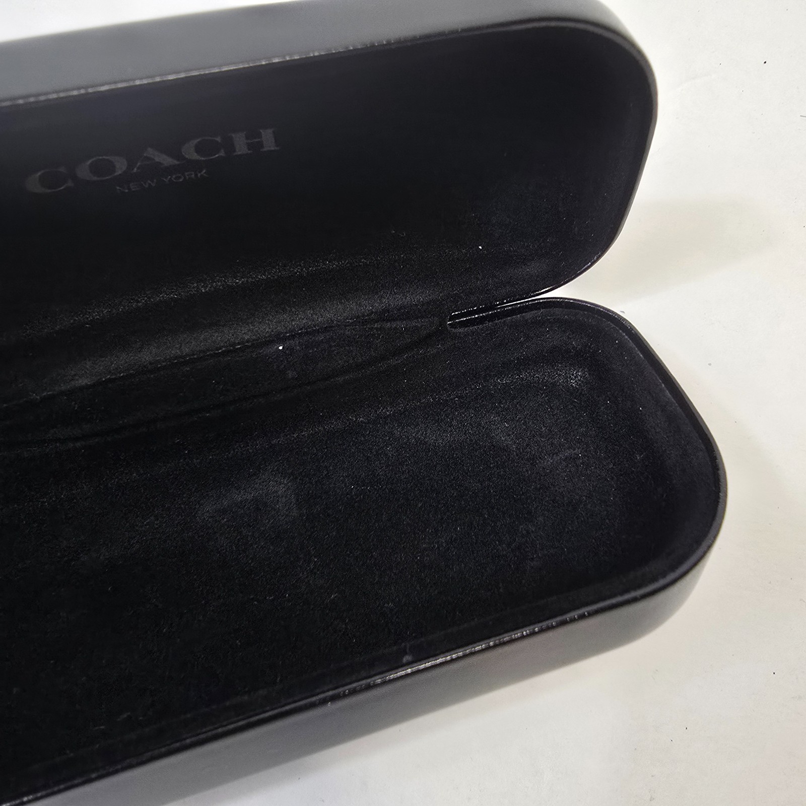 Coach Eyeglass Hard Clamshell Case Black EXC Microfiber Lined Genuine