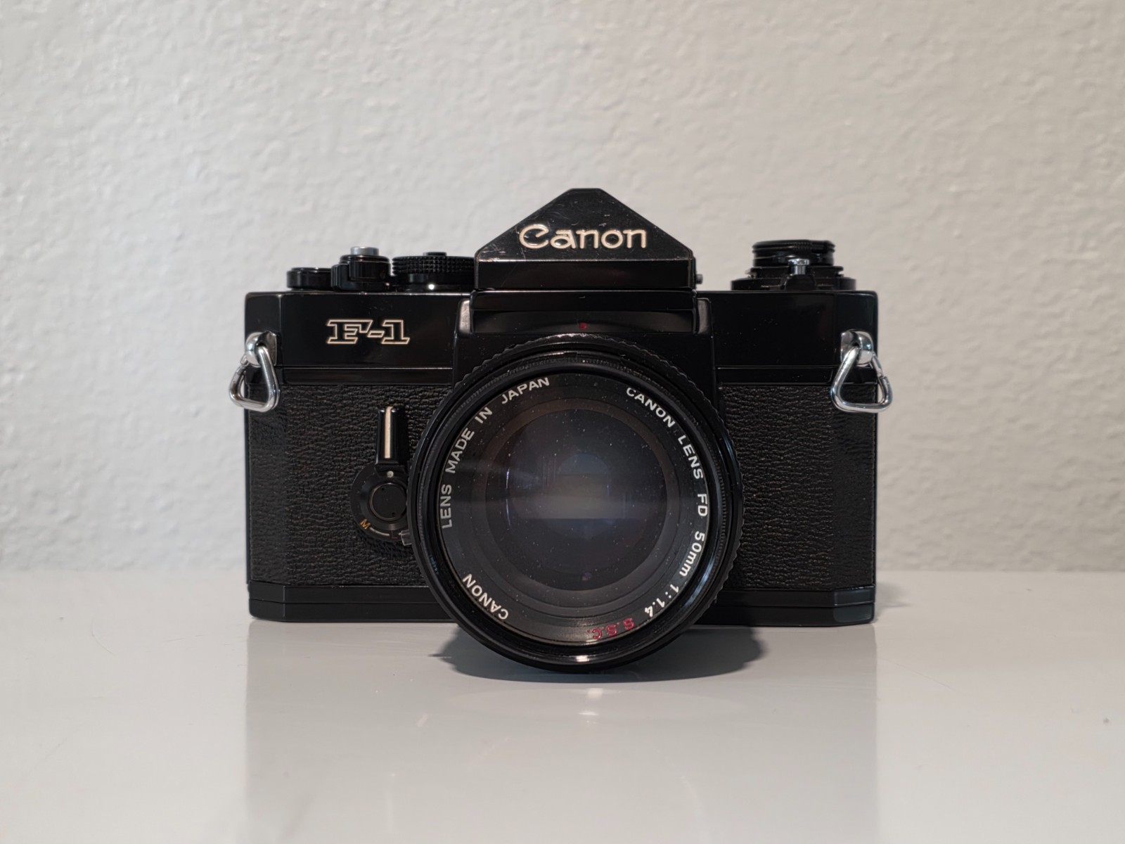 Canon F-1 35mm SLR Vintage Camera + 50mm f/1.4 lens + Classic Leather Case