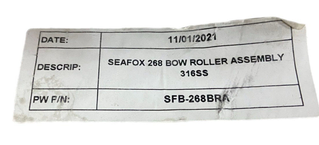 Seafox 268 Bow Roller Assembly 316SS P/N: SFB-268BRA