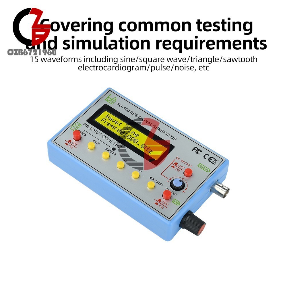 FG-150 DDS Function Signal Generator 0.1Hz-500kHz Frequency 15 Waveforms