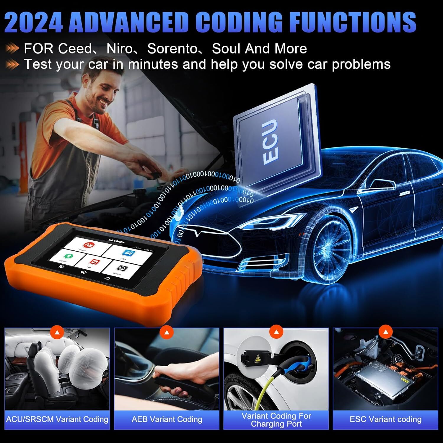 2025 LAUNCH Creader Elite 2.0 fit for Kia Full System Diagnostic OBD2 Scanner US
