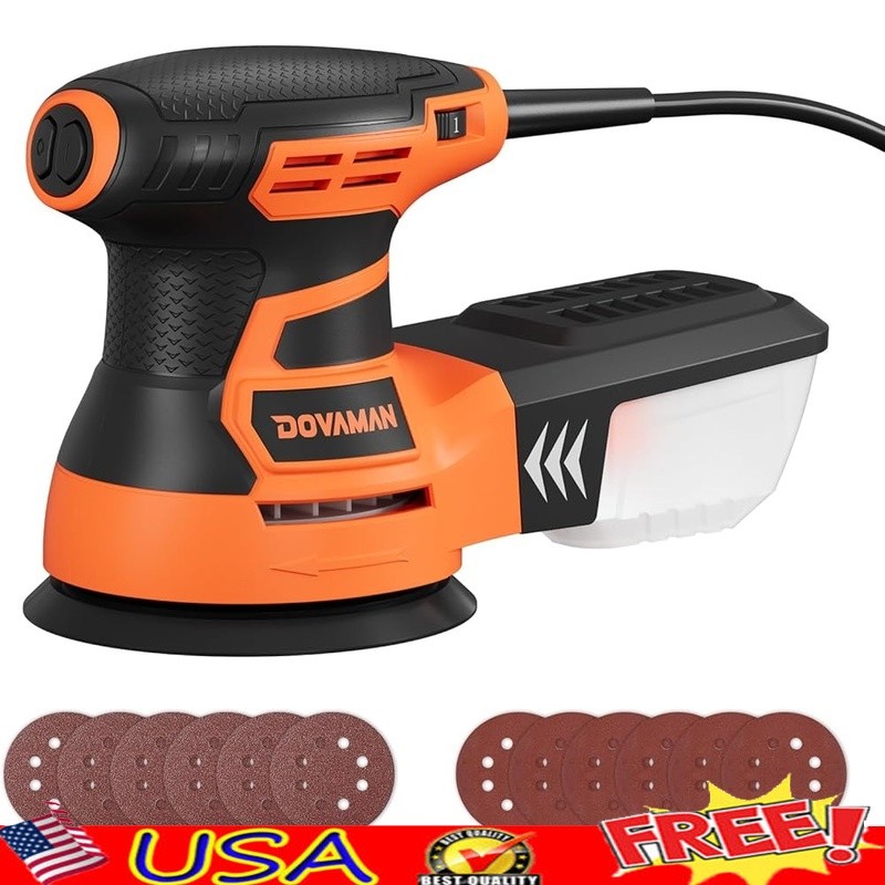 3Amp Electric Orbital Sander 6Speed Polisher 13000 RPM Dust Collection Soft Grip