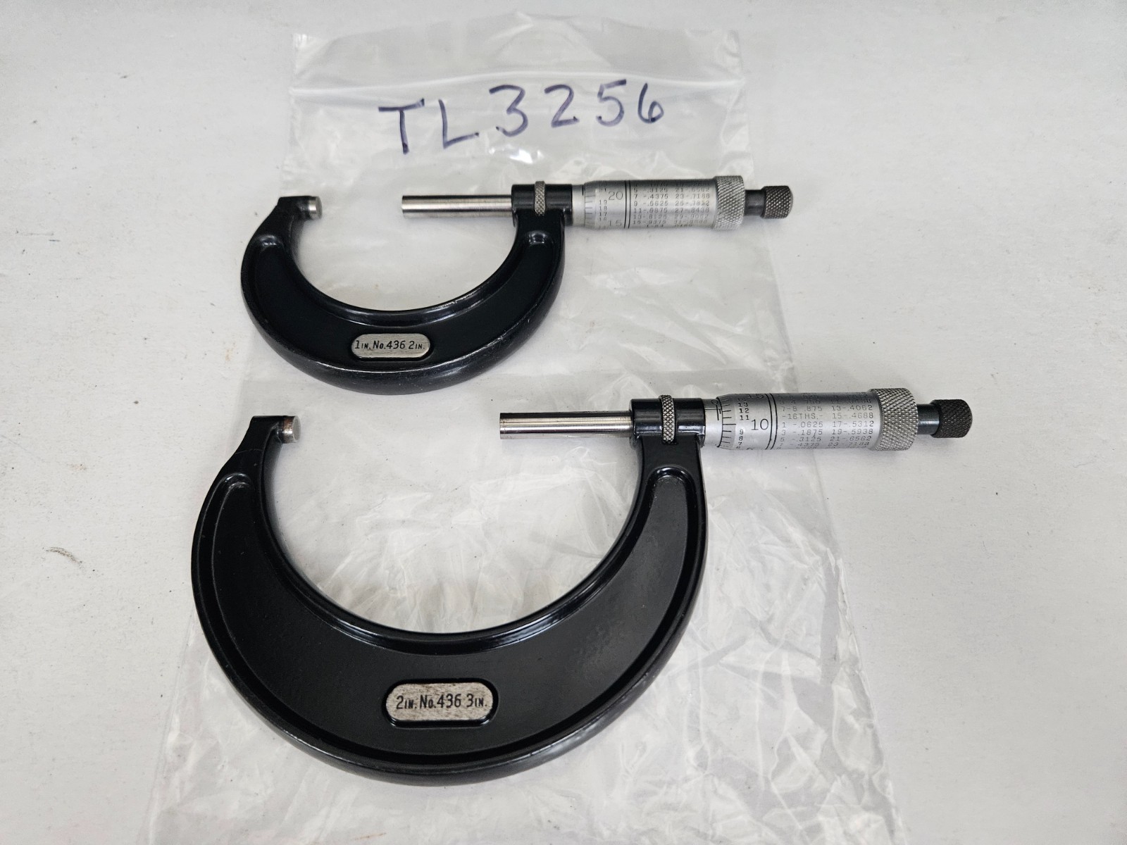 STARRETT #436 1-2" & 2-3" .001" RANGE OUTSIDE MICROMETERS USA (TL3256)