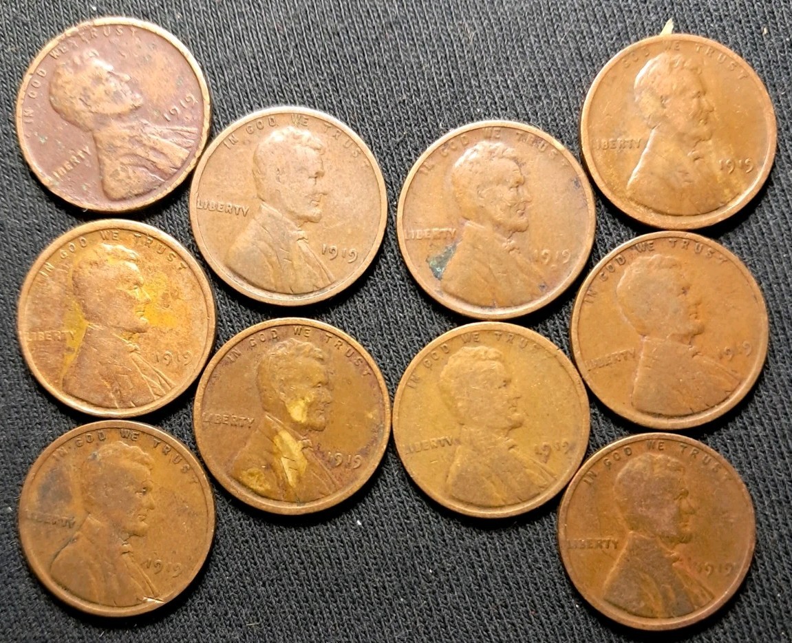 "L" on Rim Error. 1919 Lincoln Wheat. Price For One.  #339