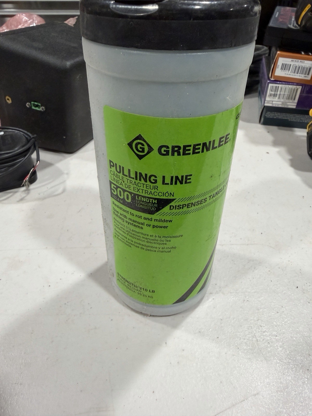 Greenlee Pulling Line 500 ft Dispenser Tangle Free Green MPN 500’