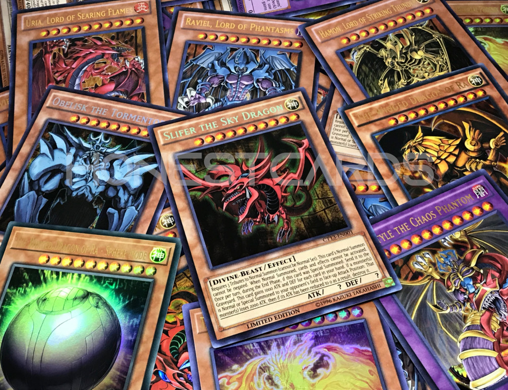 YuGiOh PREMIUM EGYPTIAN GOD CARDS/SACRED BEASTS COLLECTION LOT! ALL HOLO + Bonus