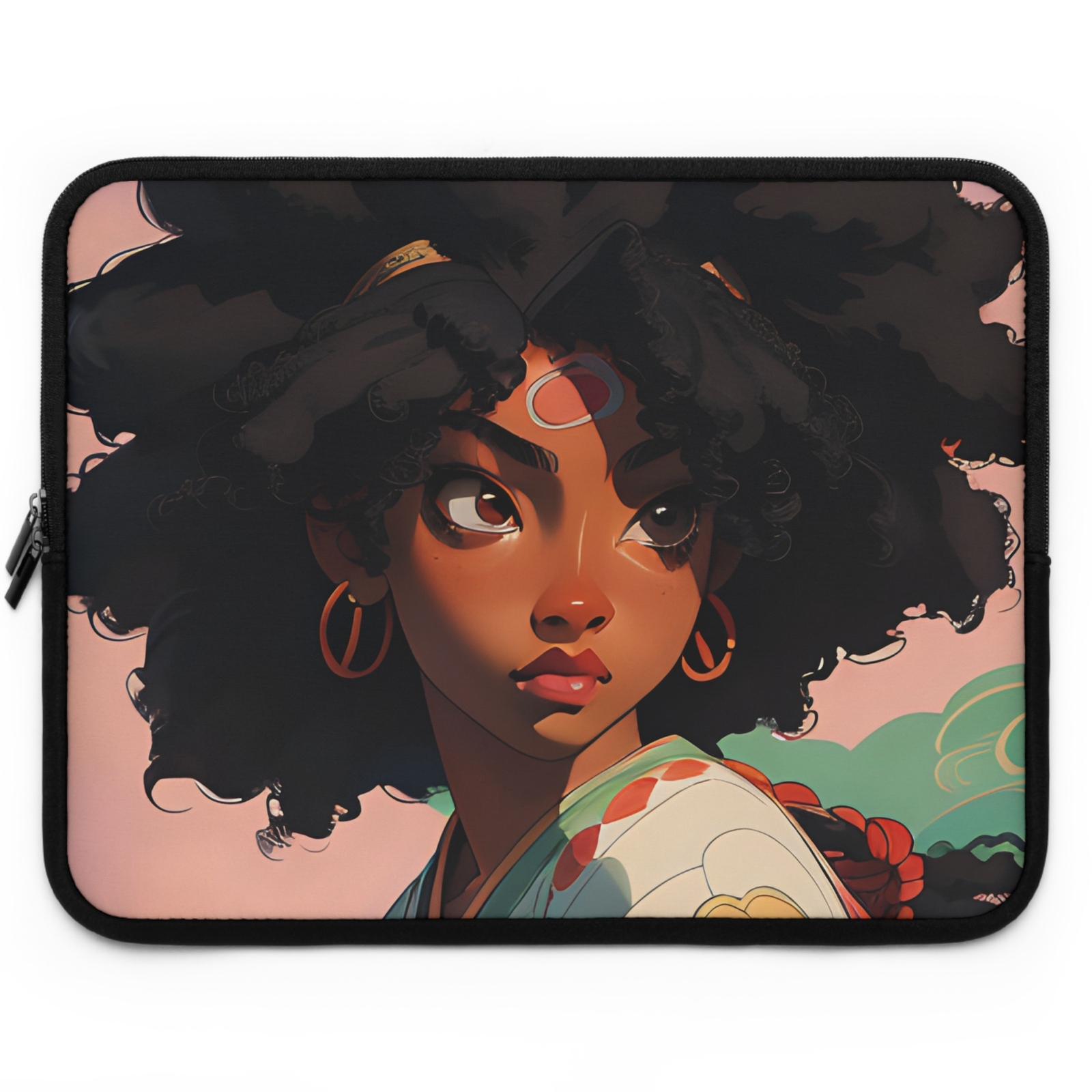 Black Girl Anime Laptop and Tablet Sleeve 7-in, 10-inch, 13-inch, 15-inch, 17-