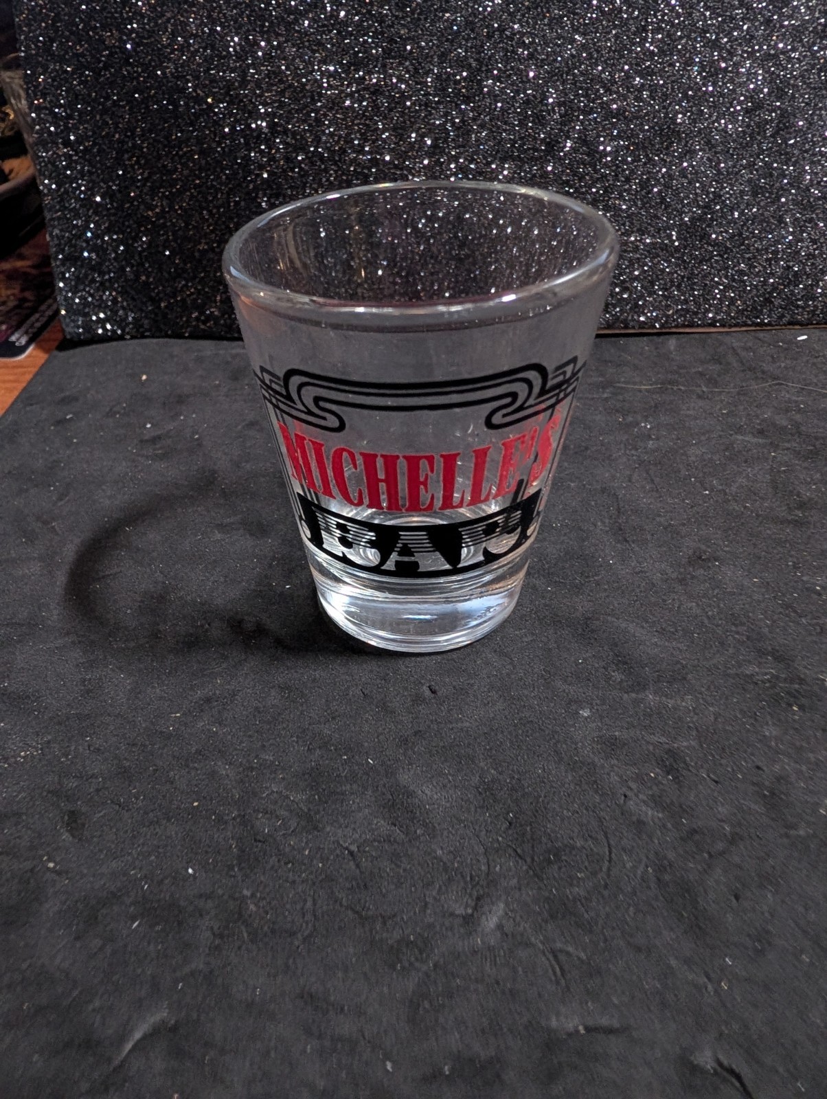 MICHELLE'S BAR PERSONALIZED SHOT GLASS NICE!
