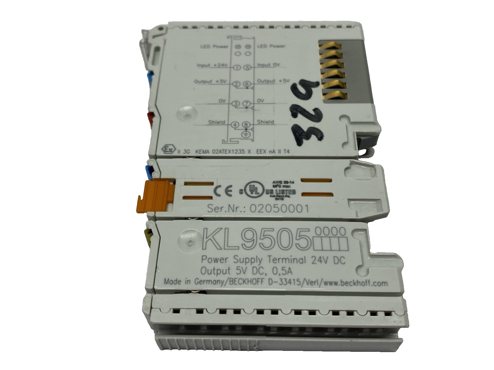 Beckhoff KL9505 Power Supply Terminal 24VDC