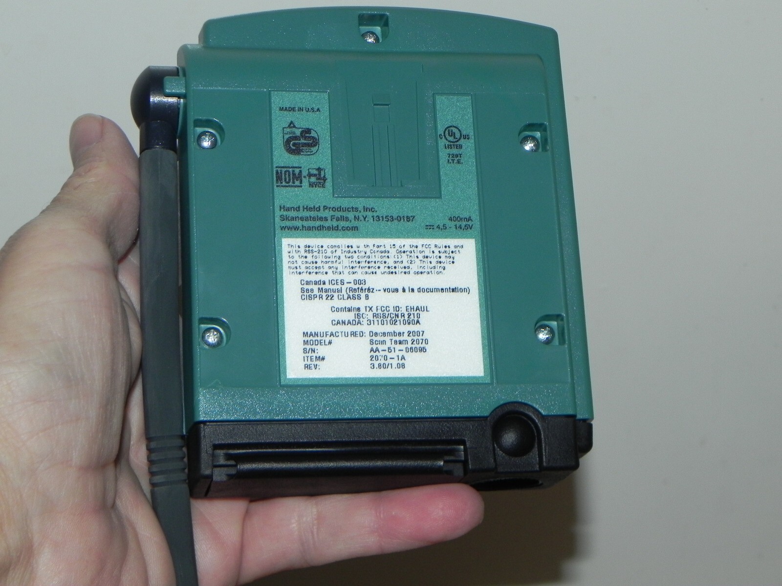 Hand Held 2070-1A Cordless SYS Base 3.8/1.08
