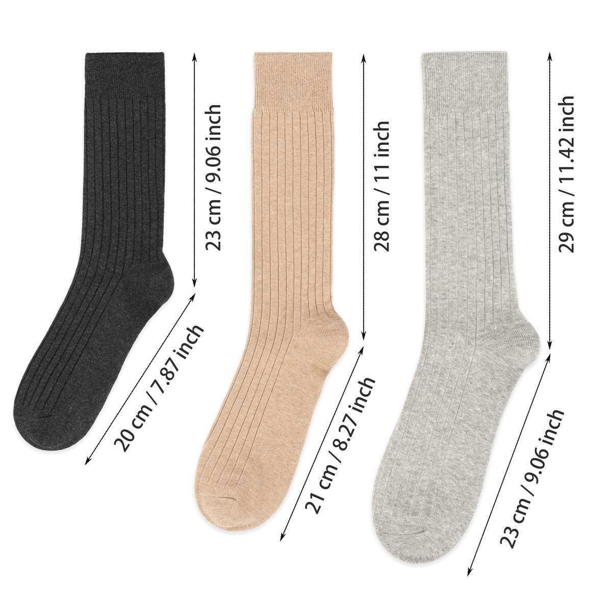 Multicolor Mens Cotton Athletic Sport Long Work Crew Socks Size 7-9 ,9-11, 11-13