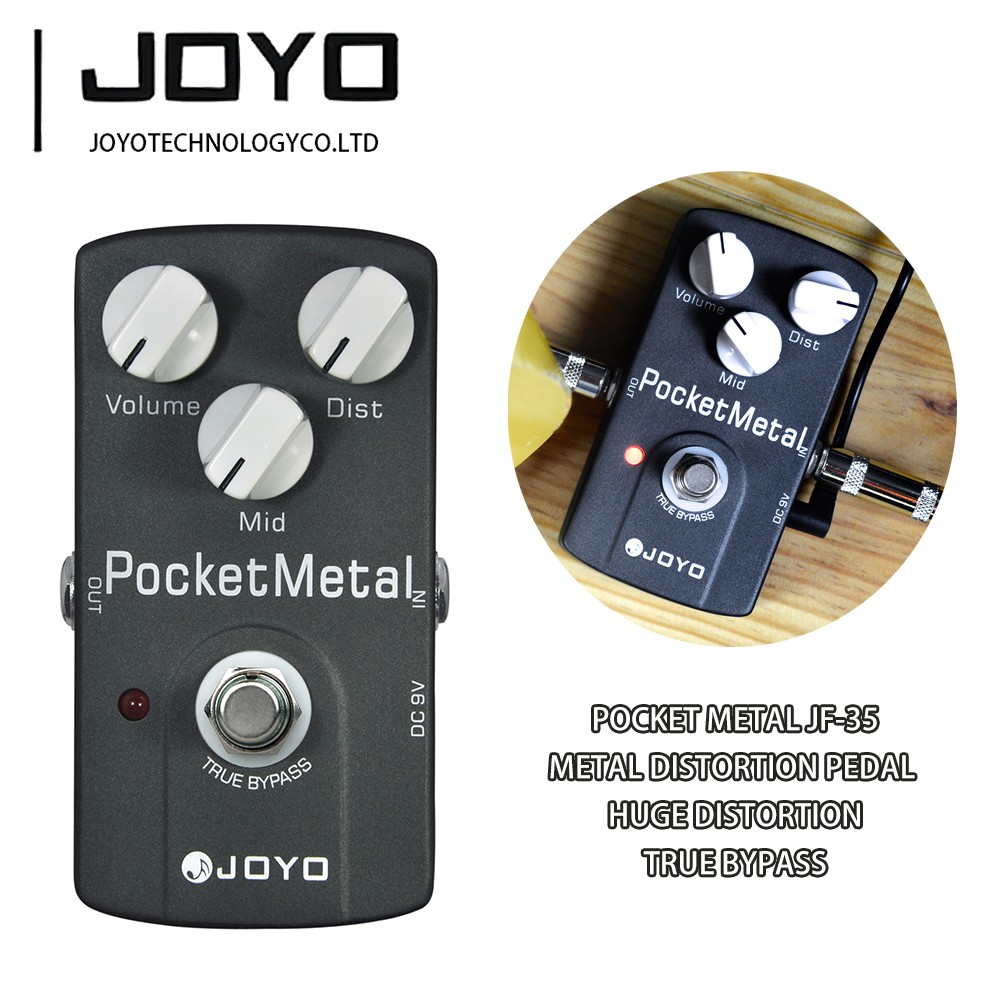 JOYO Metal Distortion Pedal Huge Distortion with Mid Knob Pocket Metal JF-35